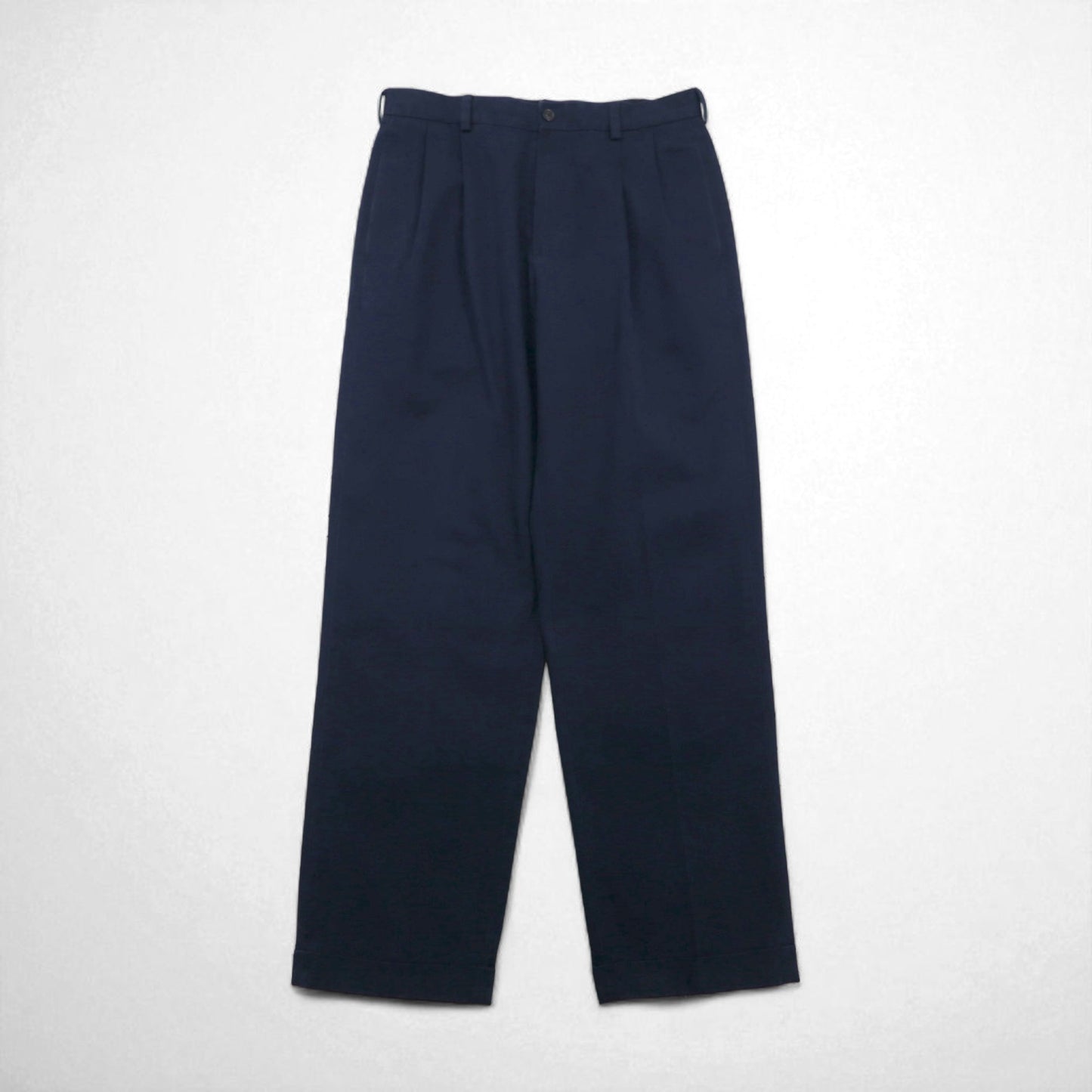 Brooks Brothers ADVANTAGE CHINO ELLIOT 2-Puck Wide Leg Chino Pants, Size M, Navy, Cotton