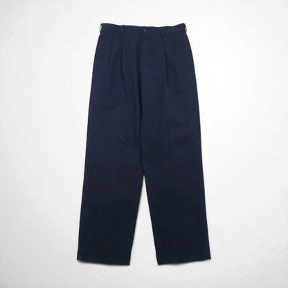 Brooks Brothers ADVANTAGE CHINO ELLIOT 2-Puck Wide Leg Chino Pants, Size M, Navy, Cotton