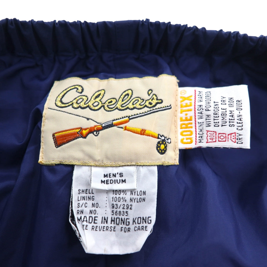 Cabela's 80s Gore-Tex Nylon Shell Pants, Medium, Navy, Zippered Hem, Slit
