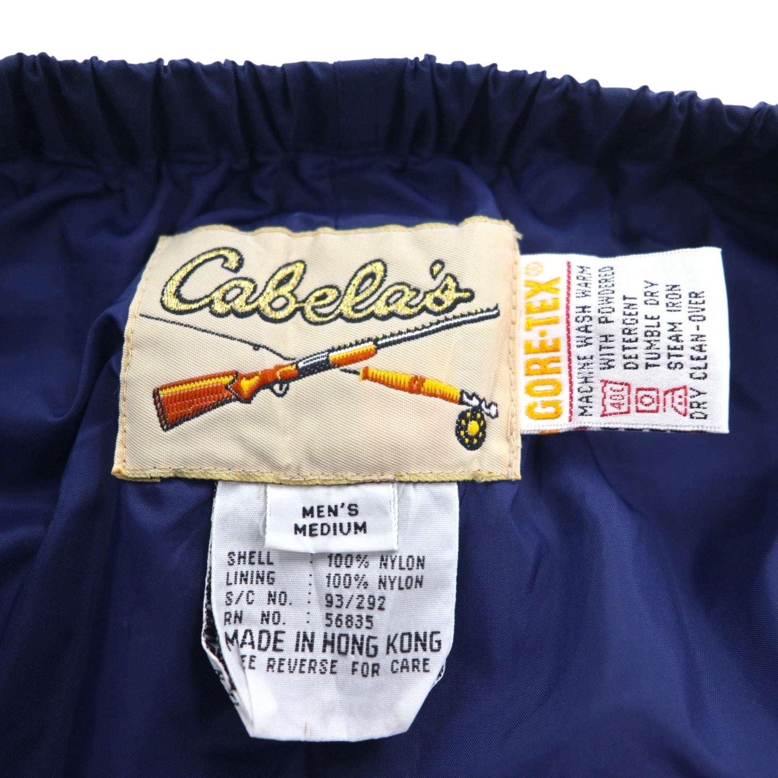 Cabela's 80s Gore-Tex Nylon Shell Pants, Medium, Navy, Zippered Hem, Slit