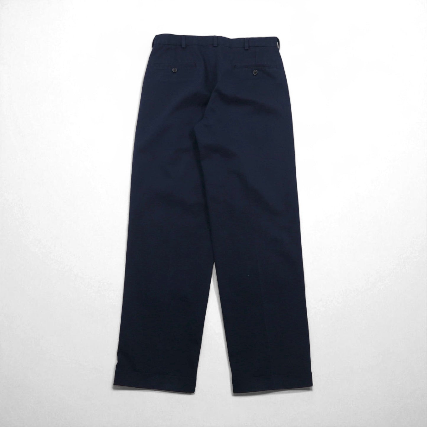 Brooks Brothers ADVANTAGE CHINO ELLIOT 2-Puck Wide Leg Chino Pants, Size M, Navy, Cotton