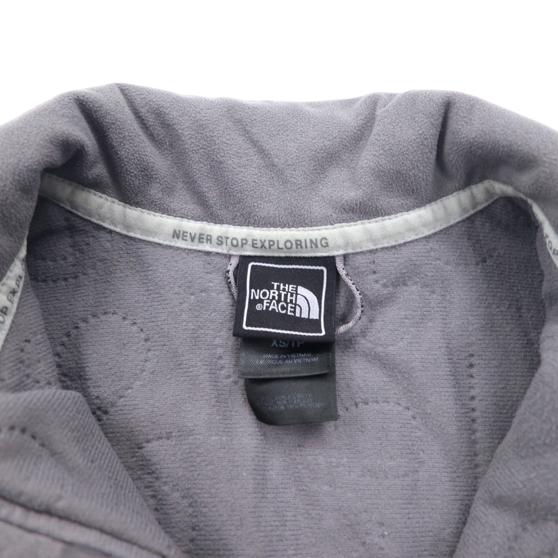 THE NORTH FACE フリースライナー インサレーションジャケット 中綿 XS グレー ポリエステル ロゴ 刺繍 ドローコード