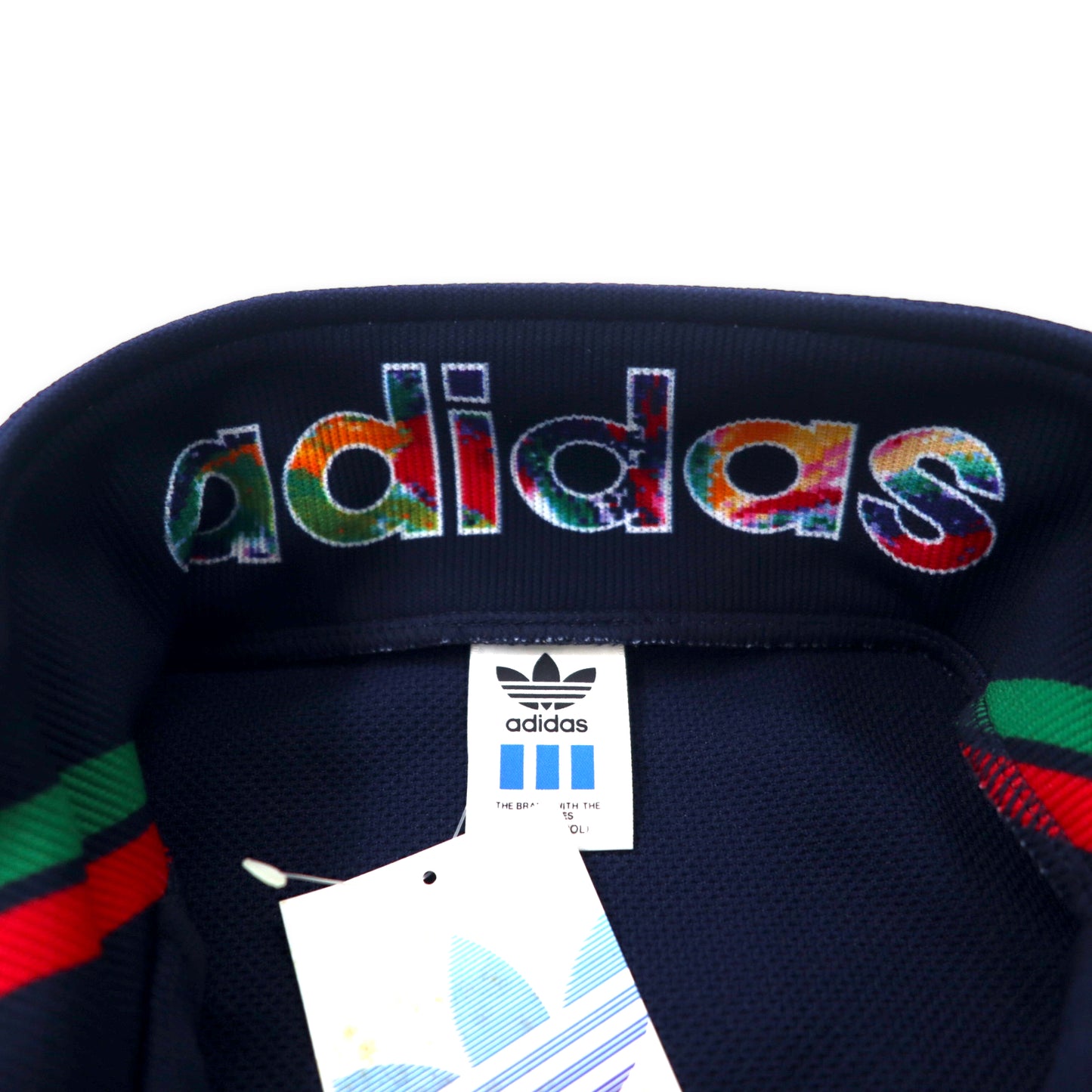 adidas 90年代 デサント社製 トラックジャケット ジャージ L ネイビー ポリエステル トレフォイルロゴ刺繍 日本製 未使用品
