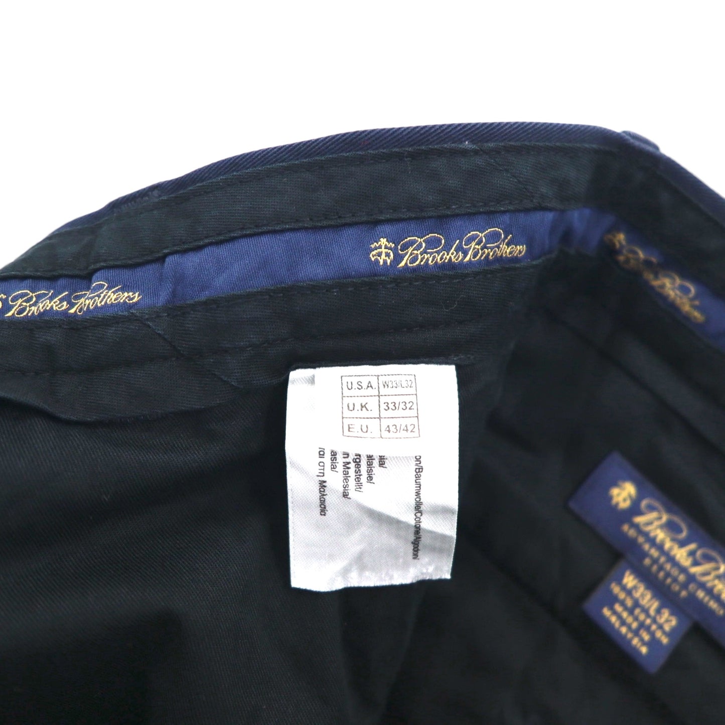 Brooks Brothers ADVANTAGE CHINO ELLIOT 2-Puck Wide Leg Chino Pants, Size M, Navy, Cotton