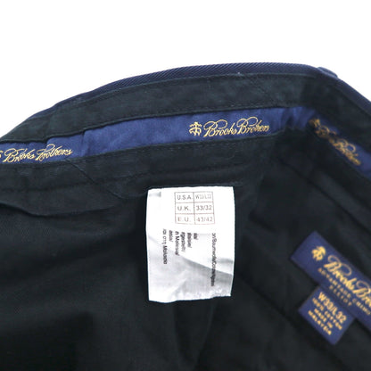 Brooks Brothers ADVANTAGE CHINO ELLIOT 2-Puck Wide Leg Chino Pants, Size M, Navy, Cotton