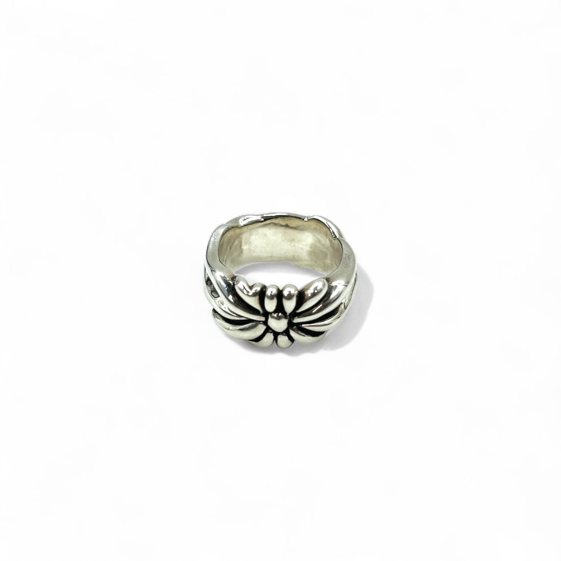 Vintage Silver Ring 花 フラワー クロス フローラル リング 指輪 17号 シルバー SILVER 925