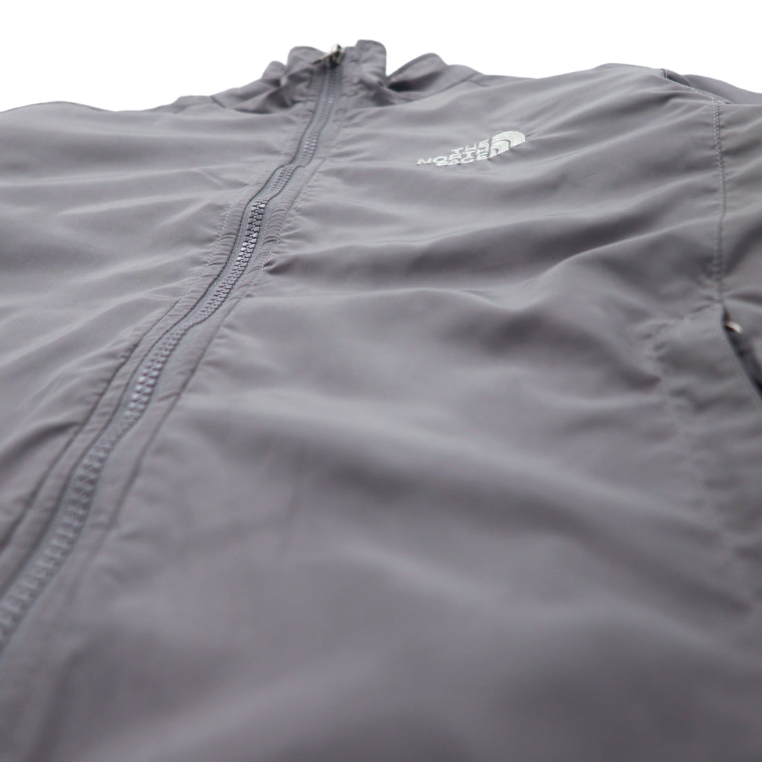 THE NORTH FACE フリースライナー インサレーションジャケット 中綿 XS グレー ポリエステル ロゴ 刺繍 ドローコード