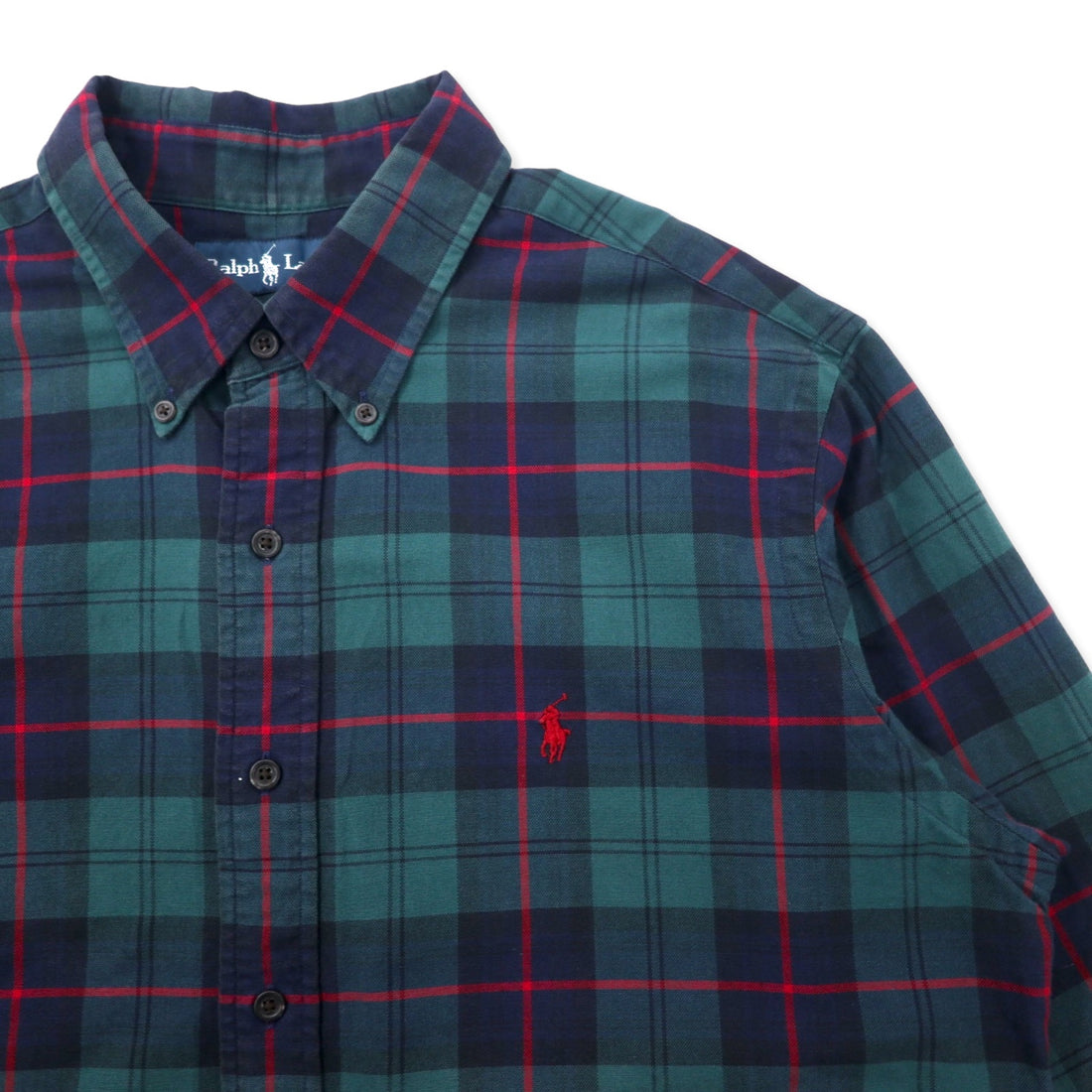 Ralph Lauren Button-down Shirt, XL, Green, Check, Cotton, CUSTOM FIT, Small Pony Embroidery
