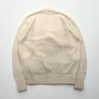 Polo Ralph Lauren 90年代 コットンニット カーディガン L オフホワイト 生成り スモールポニー刺繡 パッチポケット