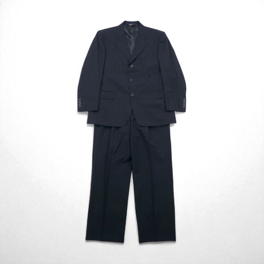 Brooks Brothers 3B スーツ セットアップ M ネイビー ストライプ ウール 日本製