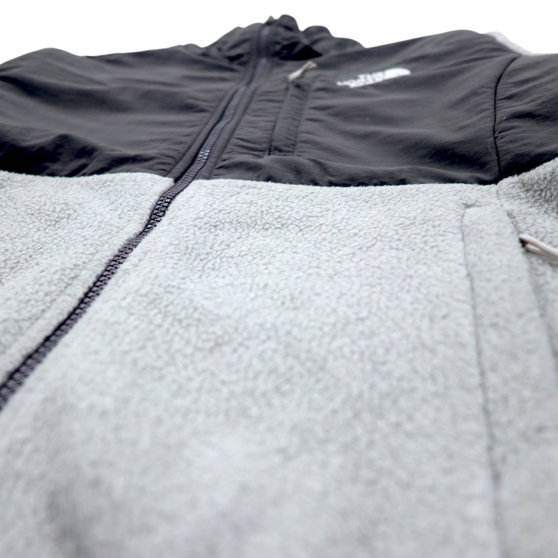 THE NORTH FACE デナリジャケット POLARTEC ポーラテック フリースジャケット S グレー ポリエステル ロゴ 刺繍