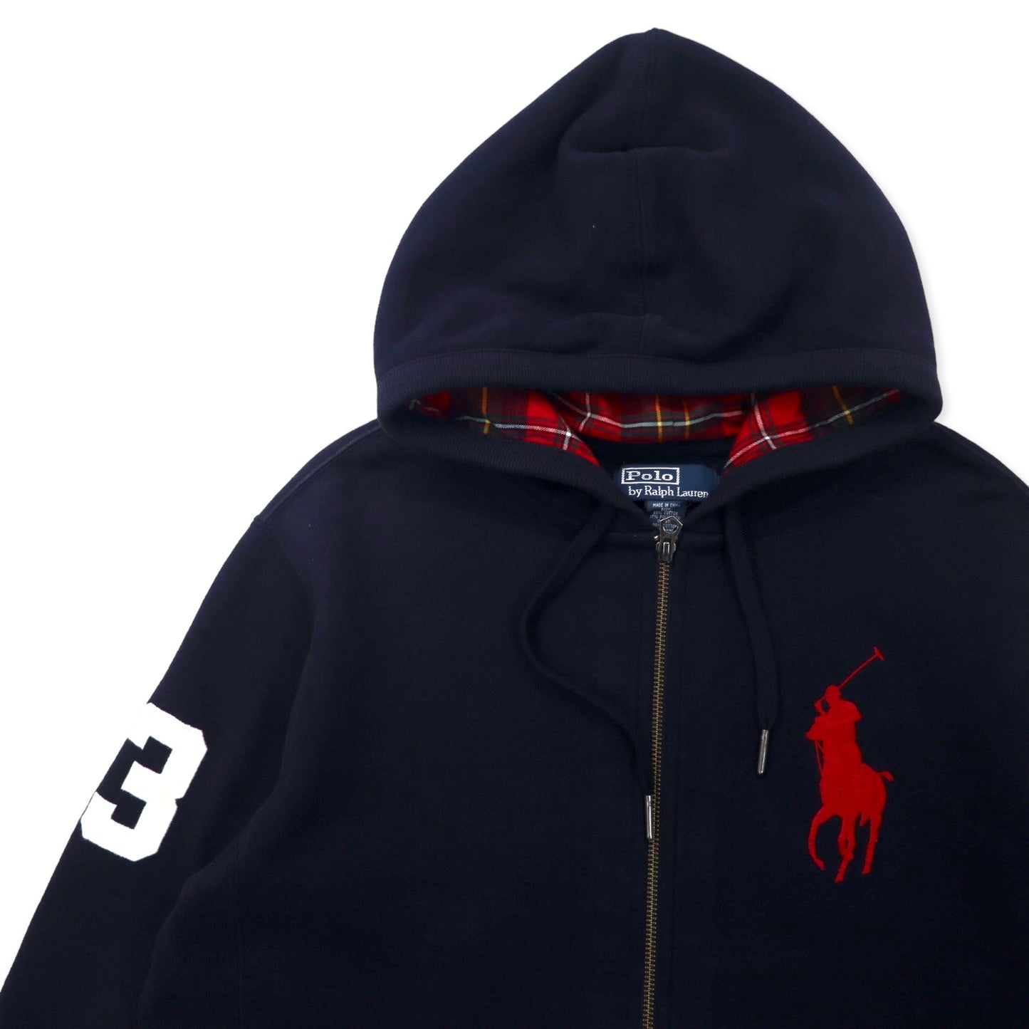 Polo by Ralph Lauren リバースウィーブ フルジップパーカー L ネイビー コットン 裏起毛 ダブルジップ ビッグポニー刺繍