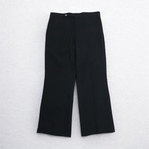 70s Vintage Trousers センタープレス フレア スラックスパンツ L ブラック ロケットTALONジップ