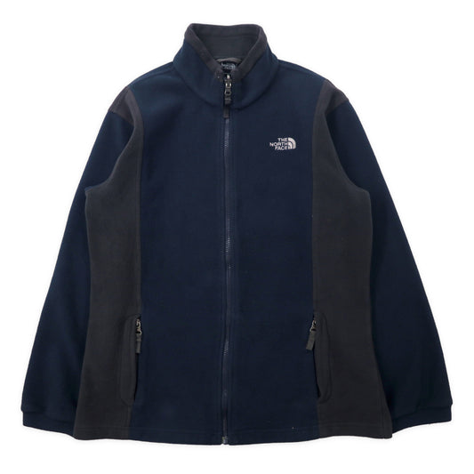 日本然リトテ-古着オンライン-THE NORTH FACE フルジップ フリースジャケット M ネイビー ポリエステル ロゴ刺繍-THE NORTH FACE Full Zip FLEECE Jacket M Navy Polyester Logo Embroidery