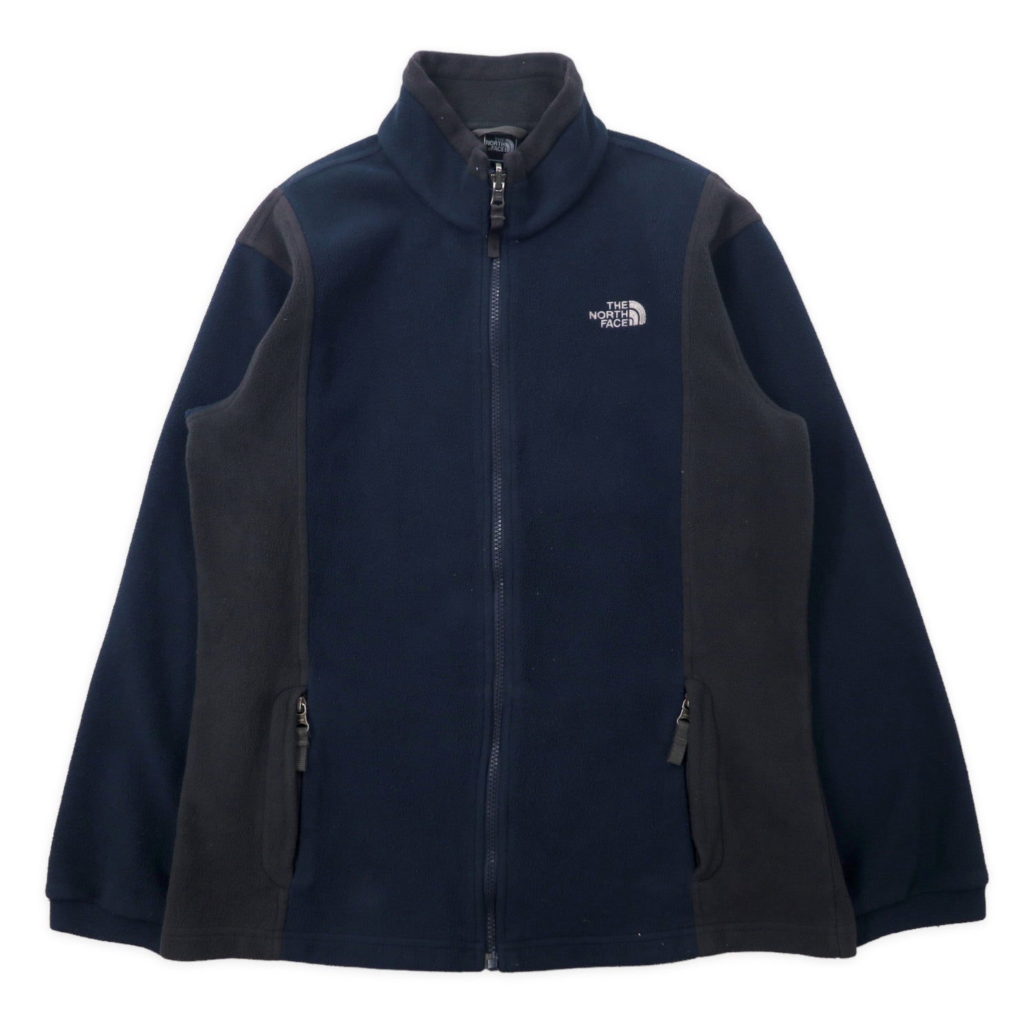 THE NORTH FACE Full Zip FLEECE Jacket M Navy Polyester Logo