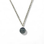 GUCCI Trademark Coin Charm Necklace Pendant Silver 925 Round