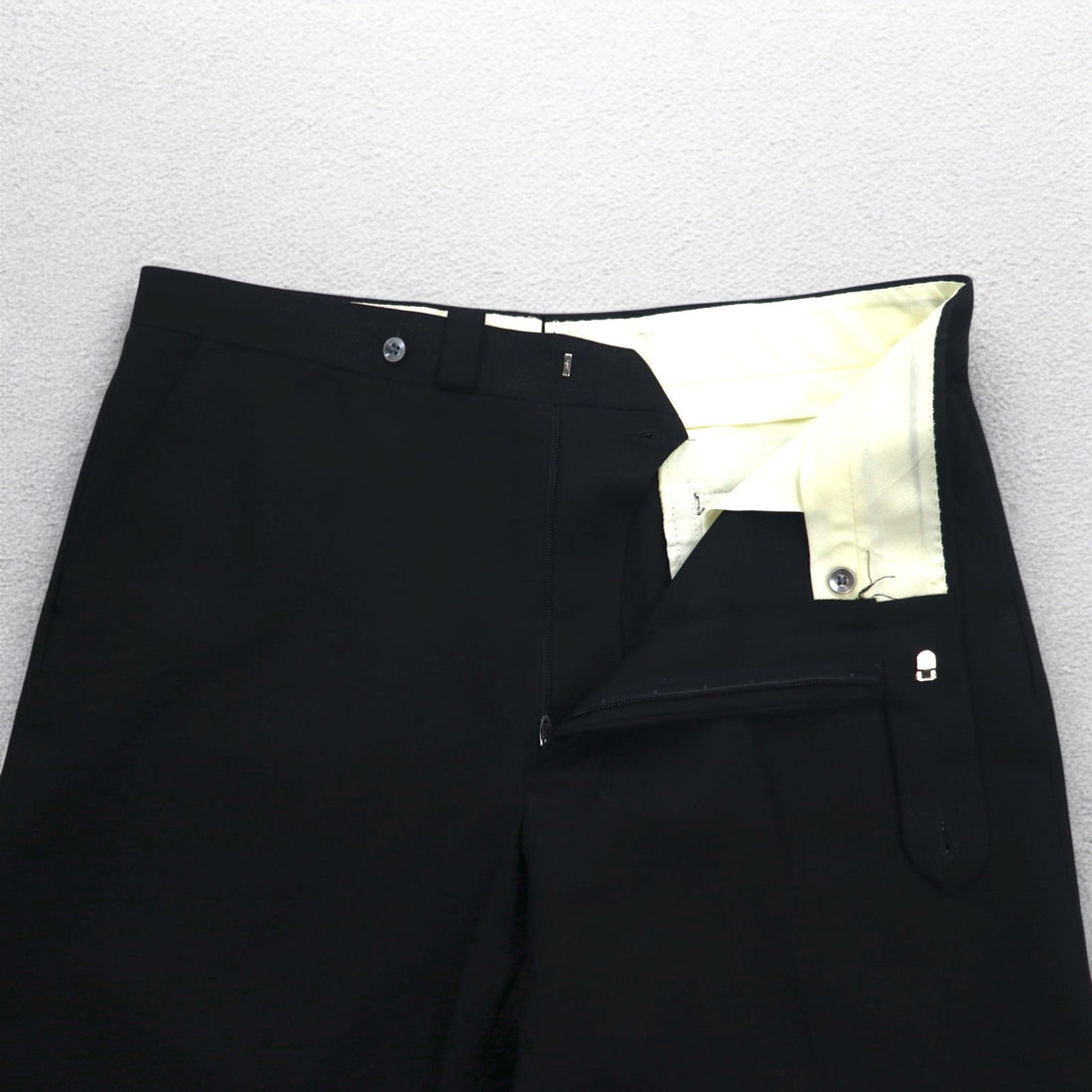 70s Vintage Trousers センタープレス フレア スラックスパンツ L ブラック ロケットTALONジップ