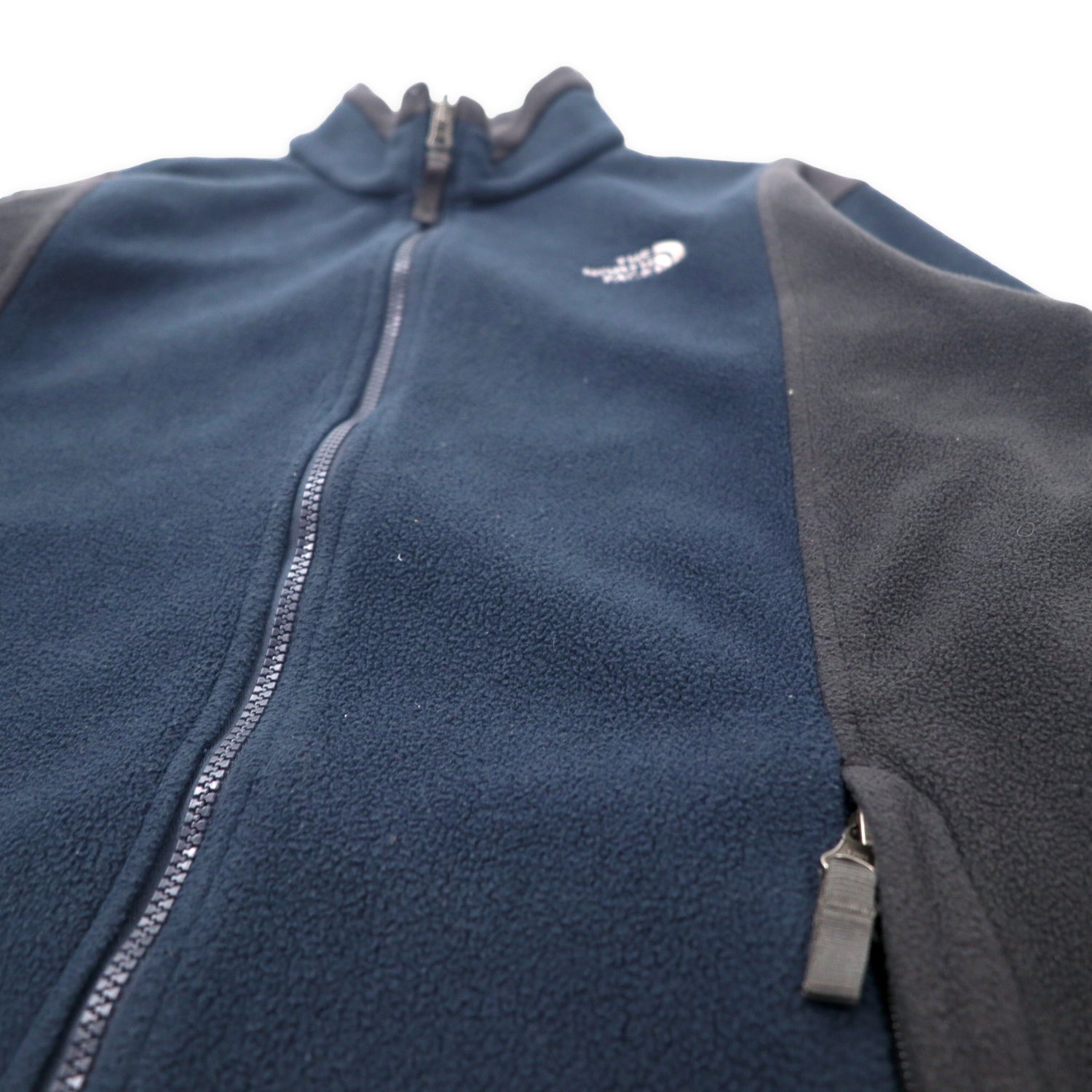 THE NORTH FACE Full Zip FLEECE Jacket M Navy Polyester Logo