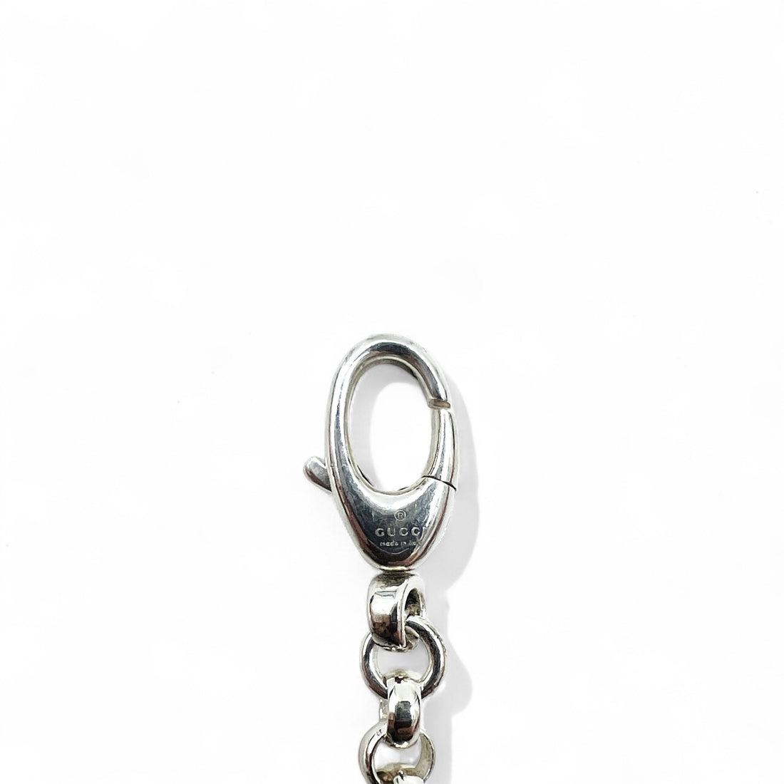 GUCCI Trademark Coin Charm Necklace Pendant Silver 925 Round