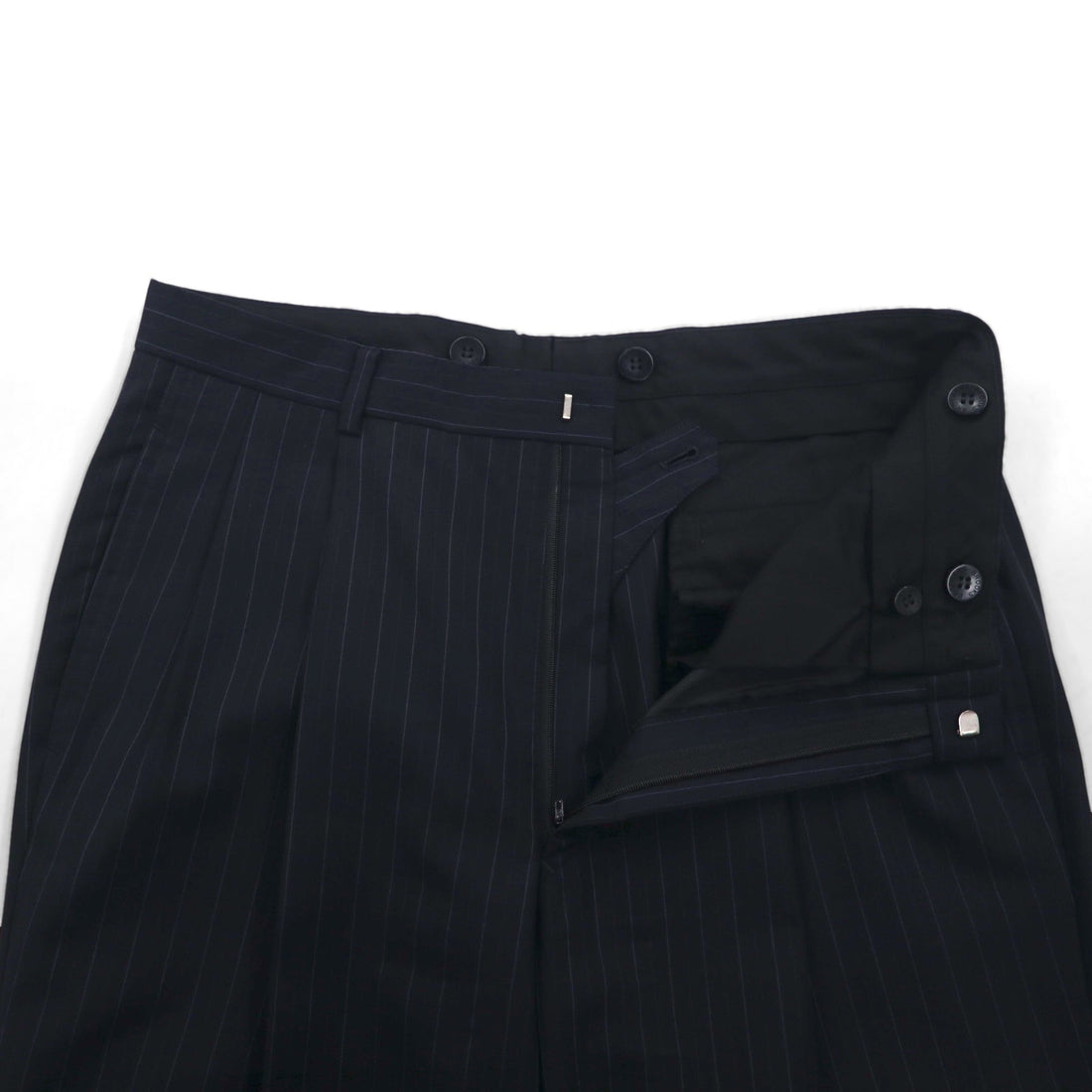 Brooks Brothers 3B Suit Set, Size M, Navy Striped Wool, Made in Japan