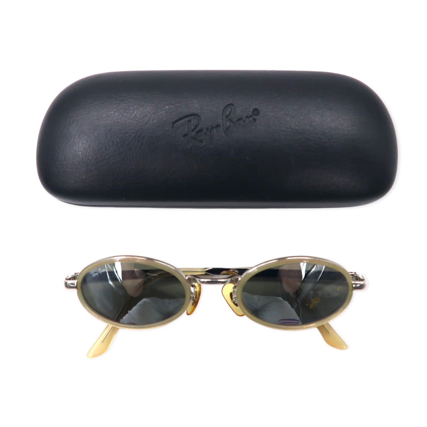 Ray-Ban ボシュロム社製 Bausch & Lomb オーバル サングラス ベージュ シルバー メタル ミラーレンズ B&L RB3132 W3109