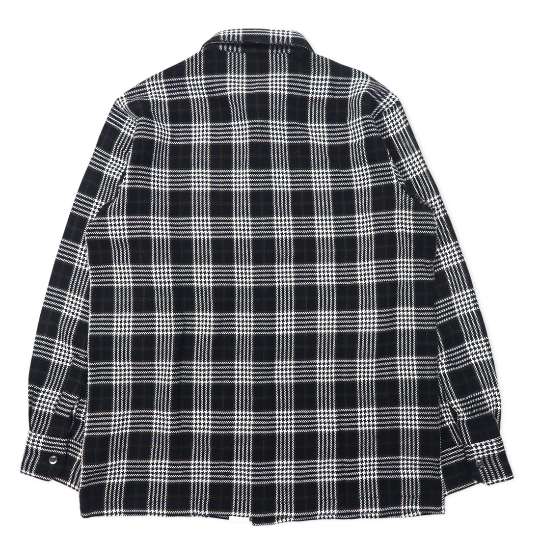 LINFORD Flannel Shirt, Medium, Black, Check, Wool and Silk Blend, Made in Japan