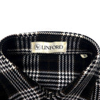 LINFORD Flannel Shirt, Medium, Black, Check, Wool and Silk Blend, Made in Japan