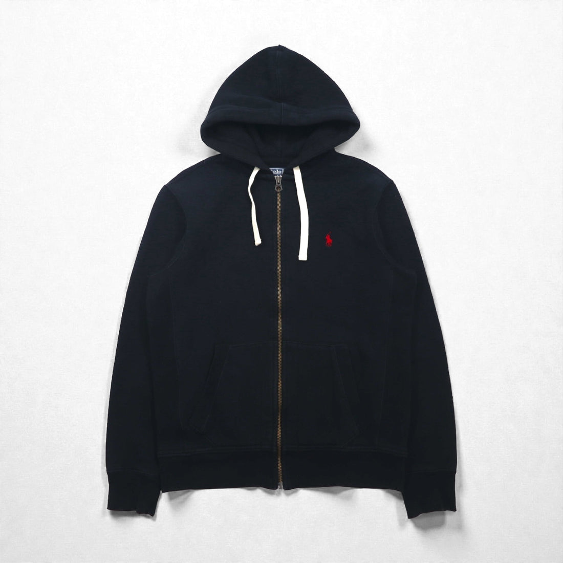 Polo Ralph Lauren 90s Reverse Weave Zip Hoodie, Size M, Black, Small Pony Embroidered Logo