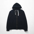 Polo Ralph Lauren 90s Reverse Weave Zip Hoodie, Size M, Black, Small Pony Embroidered Logo