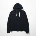 Polo Ralph Lauren 90s Reverse Weave Zip Hoodie, Size M, Black, Small Pony Embroidered Logo