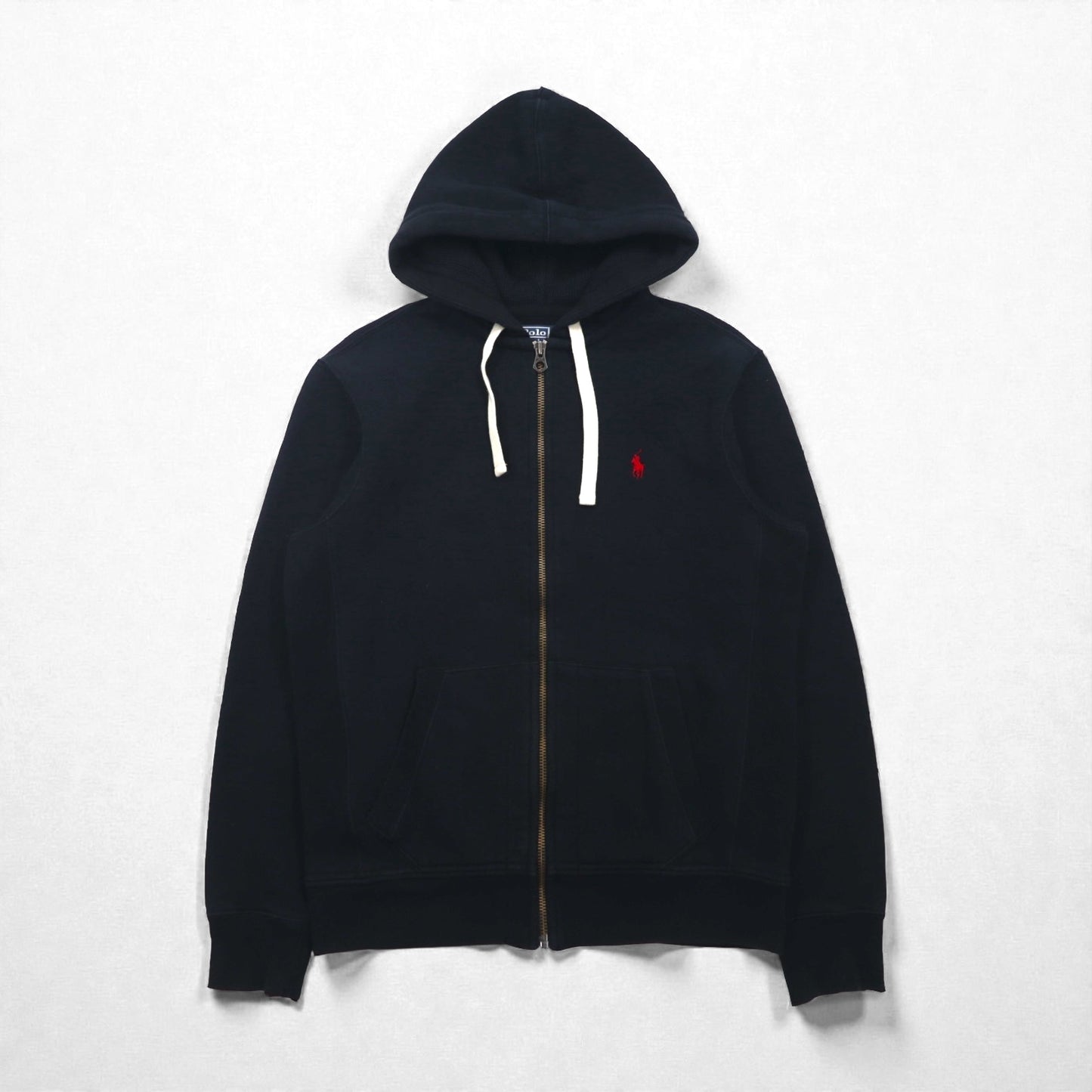 Polo Ralph Lauren 90年代 リバースウィーブ ジップパーカー M ブラック スモールポニー 刺繡 ロゴ