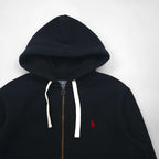 Polo Ralph Lauren 90s Reverse Weave Zip Hoodie, Size M, Black, Small Pony Embroidered Logo