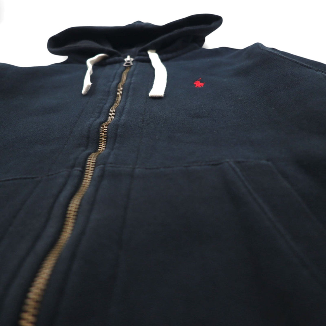 Polo Ralph Lauren 90s Reverse Weave Zip Hoodie, Size M, Black, Small Pony Embroidered Logo