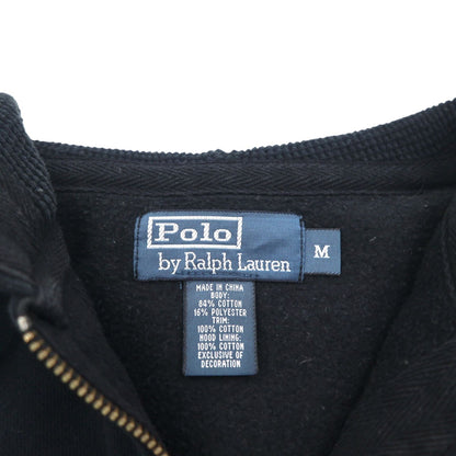 Polo Ralph Lauren 90年代 リバースウィーブ ジップパーカー M ブラック スモールポニー 刺繡 ロゴ