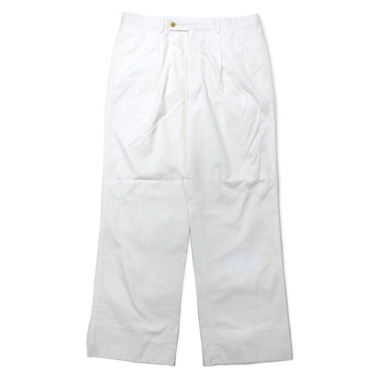 日本然リトテ-古着オンライン-DAKS タック スラックス チノパンツ 88 ホワイト コットン 日本製-DAKS Tuck Slacks Chino Pants 88 White Cotton Japan Made