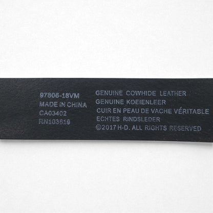 HARLEY DAVIDSON レザー ベルト 38 ブラック 牛革 シルバー メタル バックル 97806-18VM