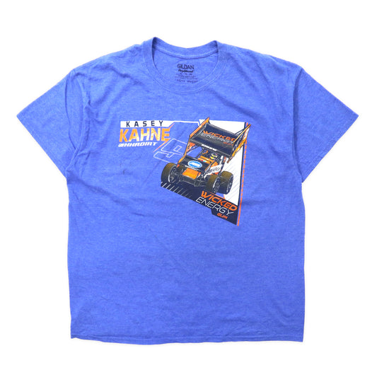 日本然リトテ-古着オンライン-GILDAN レーシングカー プリントTシャツ XL ブルー コットン KASEY KAHNE 両面プリント ビッグサイズ-