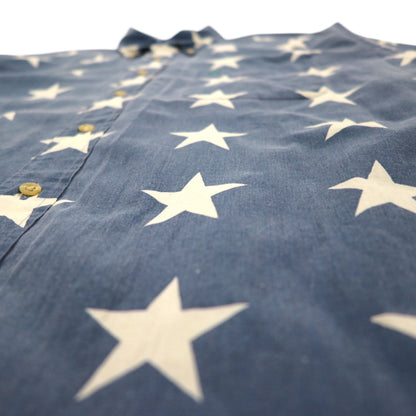 TOMMY HILFIGER 90年代 星柄 ボタンダウンシャツ L ネイビー コットン