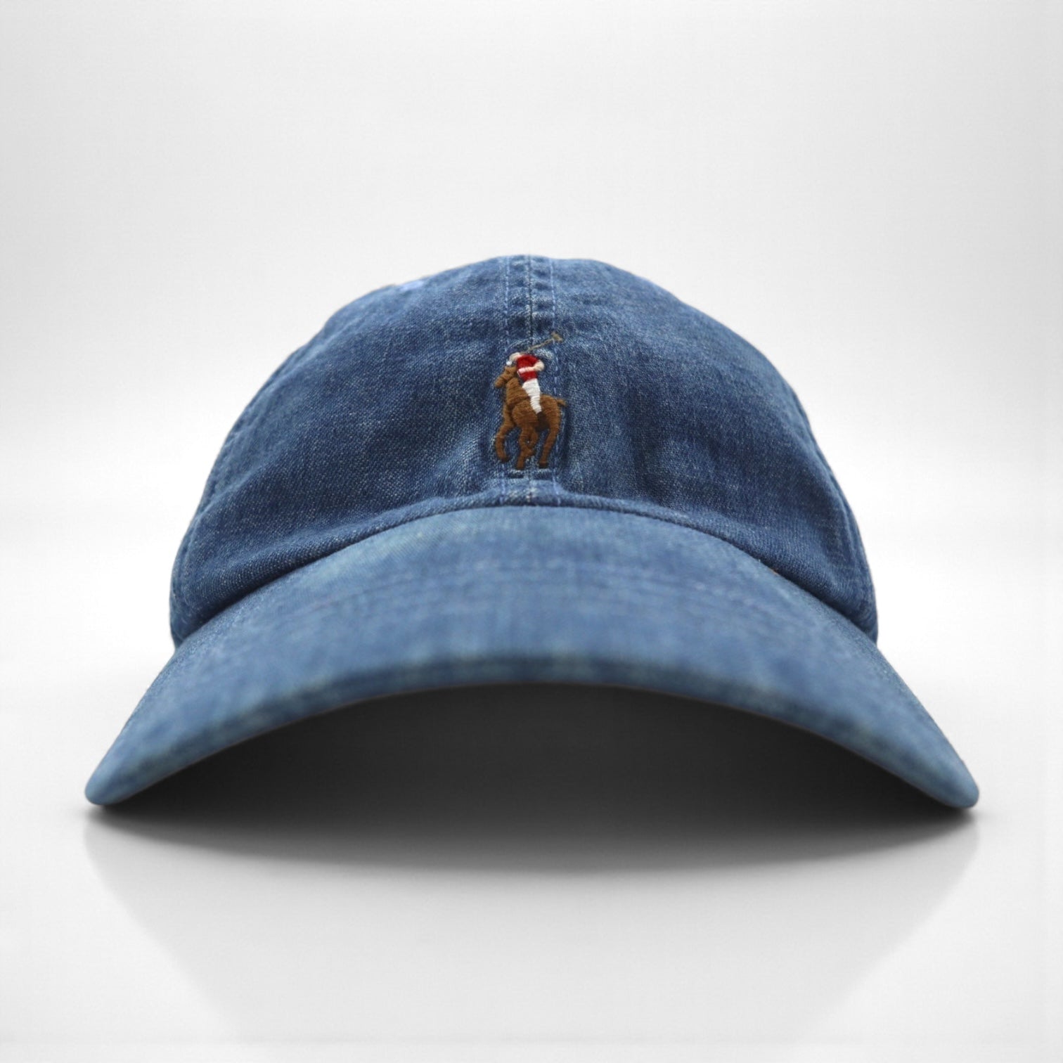 Polo Ralph Lauren デニム ベースボール キャップ ブルー コットン スモールポニー刺繡