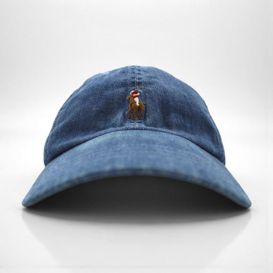 Polo Ralph Lauren デニム ベースボール キャップ ブルー コットン スモールポニー刺繡