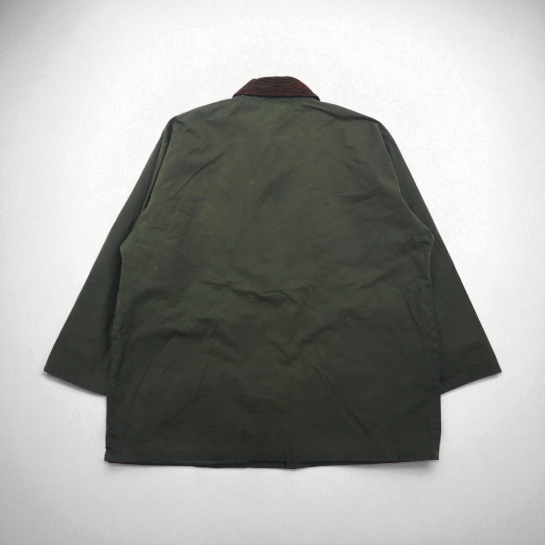 Mc Orvis 1990s Made in England Oiled Jacket, Size L, Khaki, Waterproof Cotton, Check Lining
