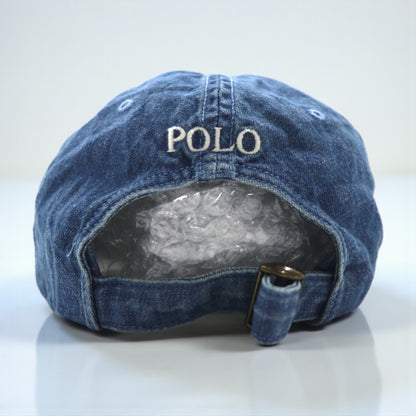 Polo Ralph Lauren デニム ベースボール キャップ ブルー コットン スモールポニー刺繡
