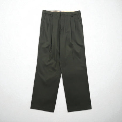 DOCKERS ( Levi's ) クラシックフィット 2タック ワイド スラックスパンツ L カーキ コットン