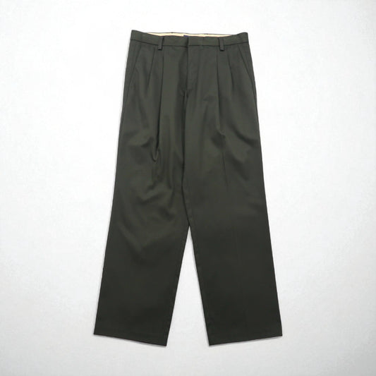 DOCKERS ( Levi's ) クラシックフィット 2タック ワイド スラックスパンツ L カーキ コットン