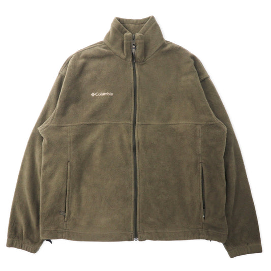 日本然リトテ-古着オンライン-Columbia フルジップ フリースジャケット XL ブラウン ポリエステル ワンポイントロゴ刺繍 ビッグサイズ XM6861-COLUMBIA Full Zip FLEECE Jacket XL Brown Polyester One Point Logo Embroidery Big Size XM6861