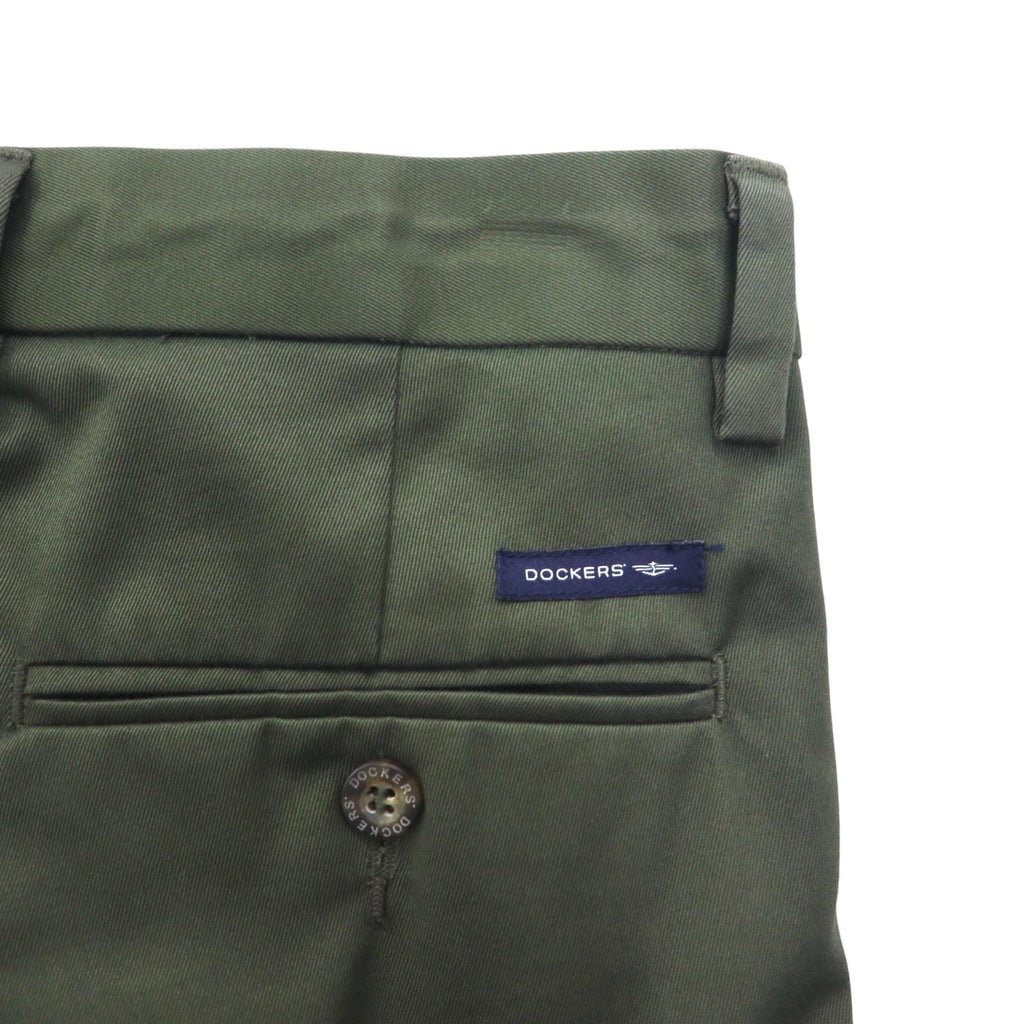 DOCKERS ( Levi's ) クラシックフィット 2タック ワイド スラックスパンツ L カーキ コットン