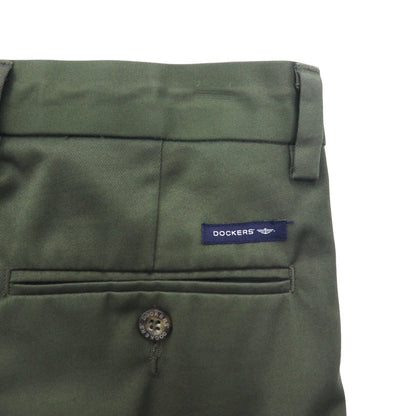 DOCKERS ( Levi's ) クラシックフィット 2タック ワイド スラックスパンツ L カーキ コットン