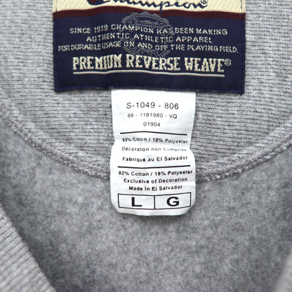 Champion プレミアム リバースウィーブ PREMIUM REVERSE WEAVE スウェット L グレー 裏起毛 カレッジプリント ST. MARY BASEBALL 3段プリント アーチロゴ エルサルバドル製