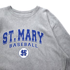 Champion Premium Reverse Weave Sweatshirt L Gray Fleece-lined College Print ST. MARY BASEBALL 3-tier Print Arch Logo Made in El Salvador