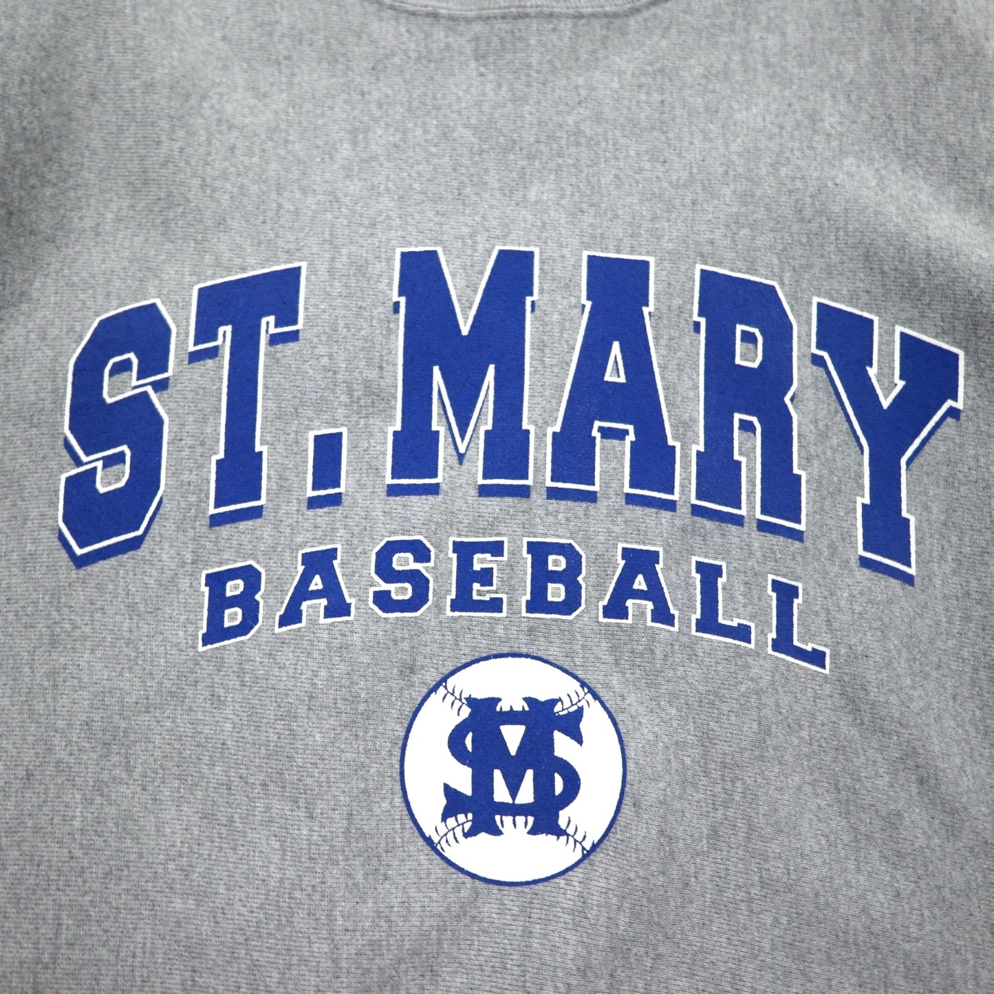 Champion プレミアム リバースウィーブ PREMIUM REVERSE WEAVE スウェット L グレー 裏起毛 カレッジプリント ST. MARY BASEBALL 3段プリント アーチロゴ エルサルバドル製